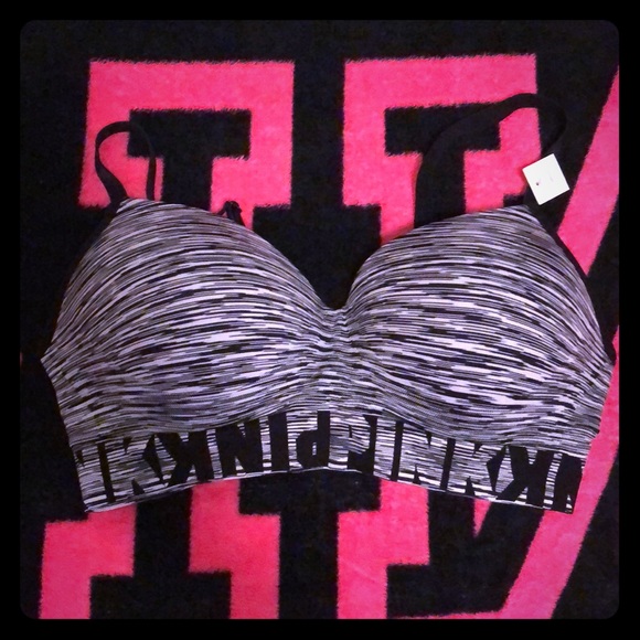 PINK Victoria's Secret Other - 🆕VS Pink Lightly Lined Logo Bralette DD Small